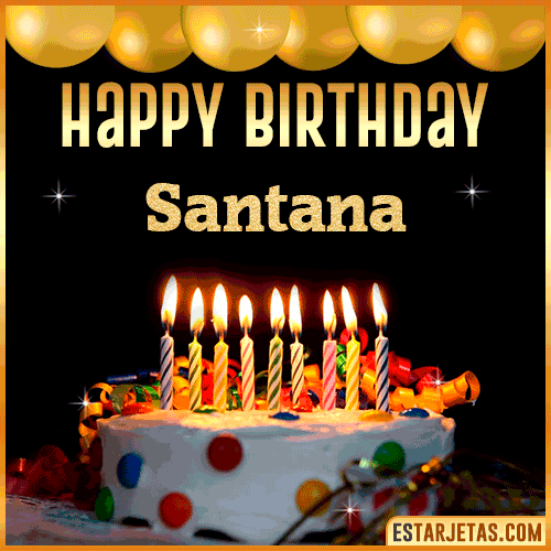 Gif happy Birthday Cake  Santana