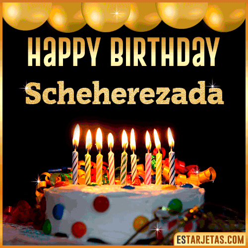 Gif happy Birthday Cake  Scheherezada