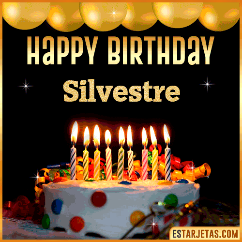 Gif happy Birthday Cake  Silvestre