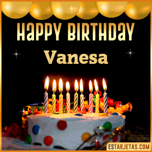 Gif happy Birthday Cake  Vanesa