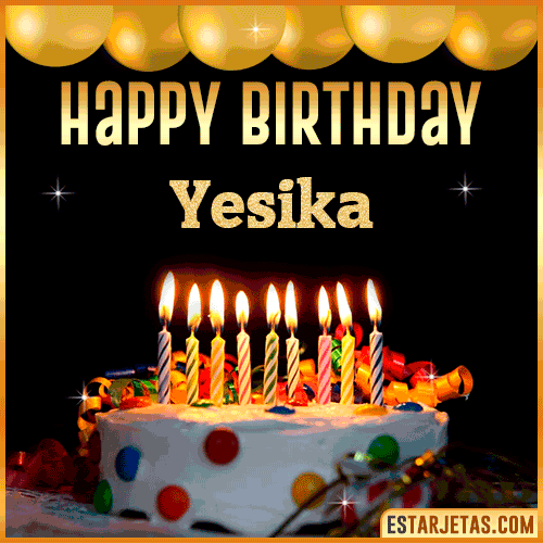 Gif happy Birthday Cake  Yesika