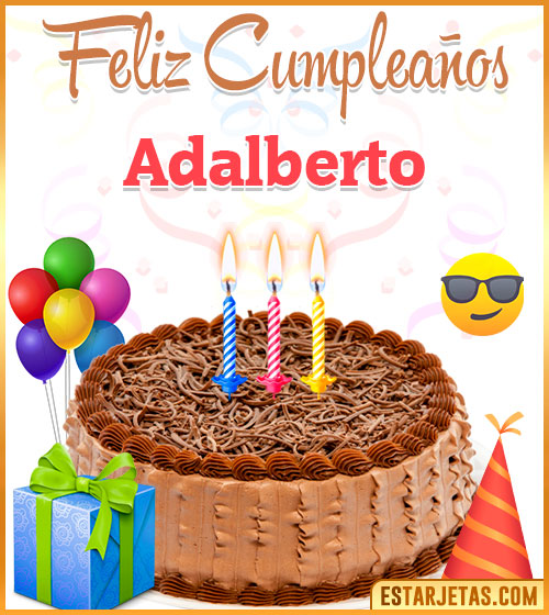 Imágenes de pastel de Feliz Cumpleaños para  Adalberto
