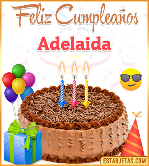 Imágenes de pastel de Feliz Cumpleaños para  Adelaida
