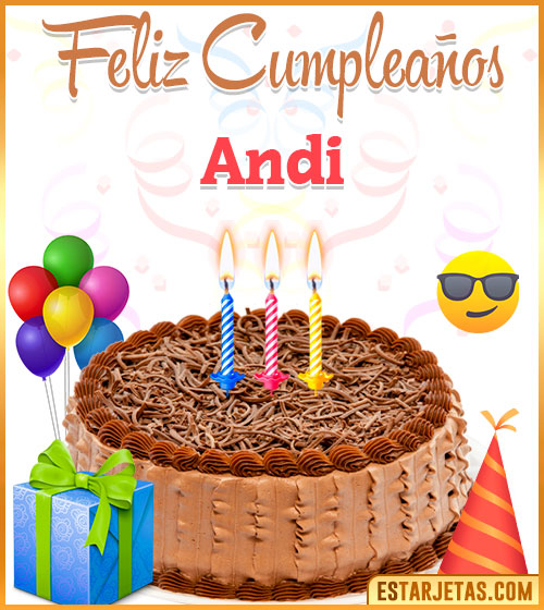 Imágenes de pastel de Feliz Cumpleaños para  Andi