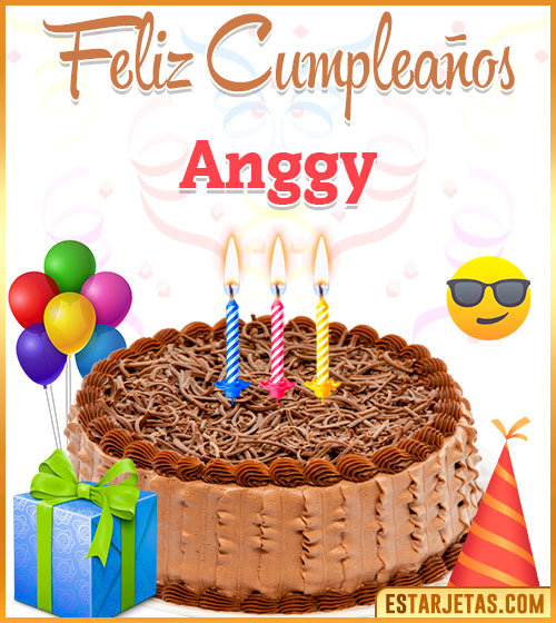 Imágenes de pastel de Feliz Cumpleaños para  Anggy