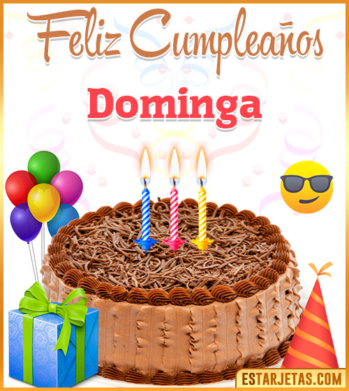 Imágenes de pastel de Feliz Cumpleaños para  Dominga