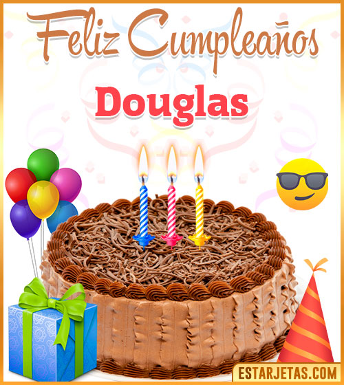 Imágenes de pastel de Feliz Cumpleaños para  Douglas