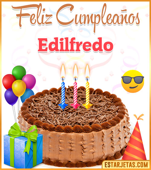 Imágenes de pastel de Feliz Cumpleaños para  Edilfredo