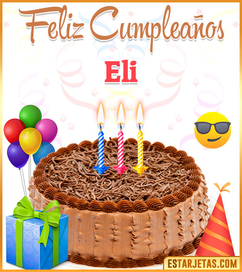 Imágenes de pastel de Feliz Cumpleaños para  Eli