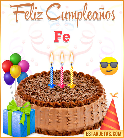 Imágenes de pastel de Feliz Cumpleaños para  Fe