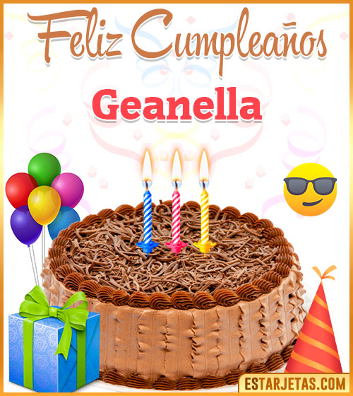 Imágenes de pastel de Feliz Cumpleaños para  Geanella
