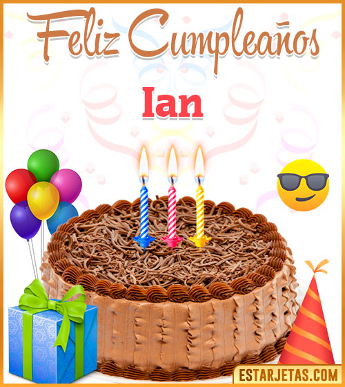 Imágenes de pastel de Feliz Cumpleaños para  Ian