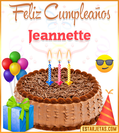 Imágenes de pastel de Feliz Cumpleaños para  Jeannette