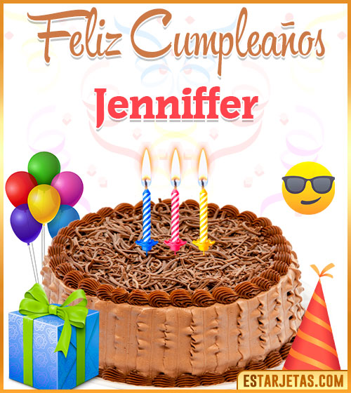 Imágenes de pastel de Feliz Cumpleaños para  Jenniffer