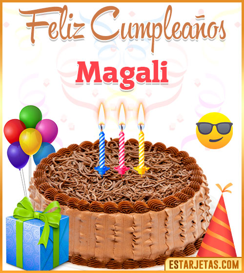 Imágenes de pastel de Feliz Cumpleaños para  Magali