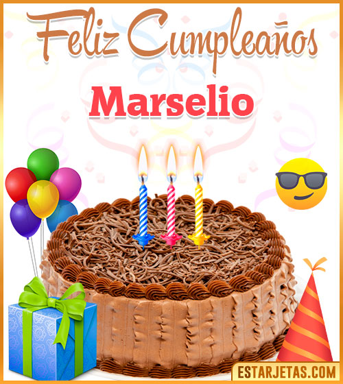 Imágenes de pastel de Feliz Cumpleaños para  Marselio