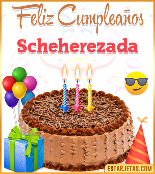 Imágenes de pastel de Feliz Cumpleaños para  Scheherezada