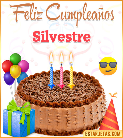 Imágenes de pastel de Feliz Cumpleaños para  Silvestre
