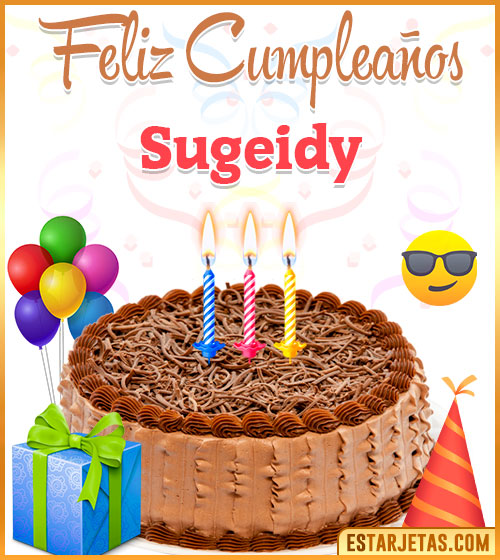 Imágenes de pastel de Feliz Cumpleaños para  Sugeidy