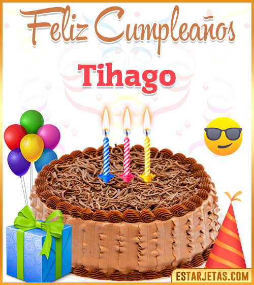 Imágenes de pastel de Feliz Cumpleaños para  Tihago