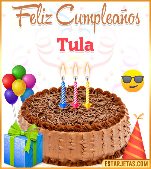 Imágenes de pastel de Feliz Cumpleaños para  Tula