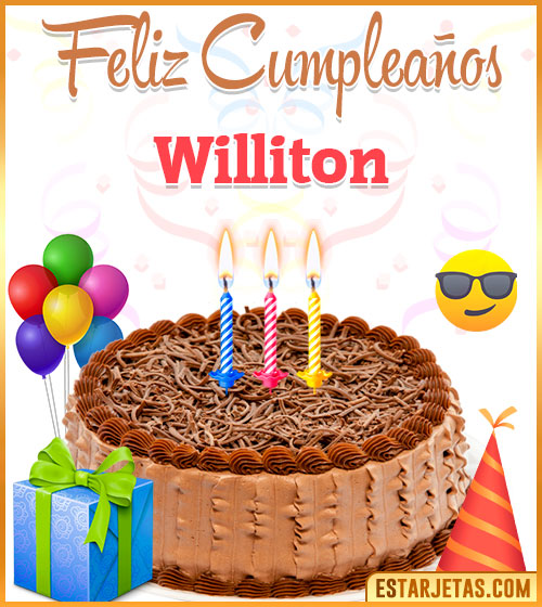 Imágenes de pastel de Feliz Cumpleaños para  Williton