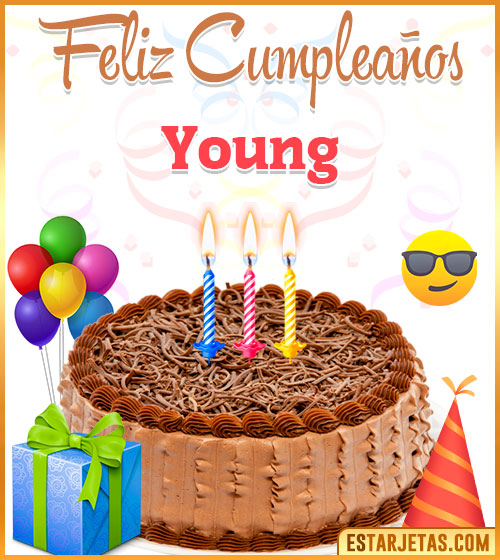 Imágenes de pastel de Feliz Cumpleaños para  Young