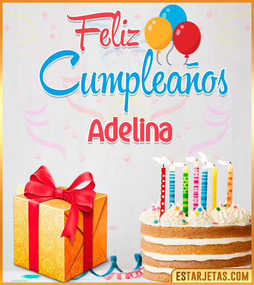 Imágenes de pastel de Cumpleaños para  Adelina