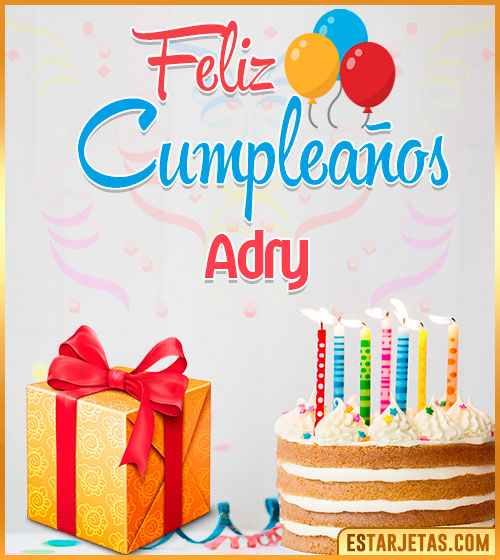 Imágenes de pastel de Cumpleaños para  Adry