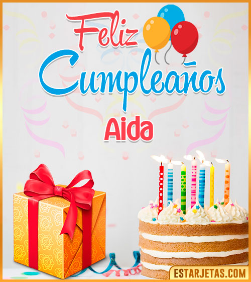 Imágenes de pastel de Cumpleaños para  Aida