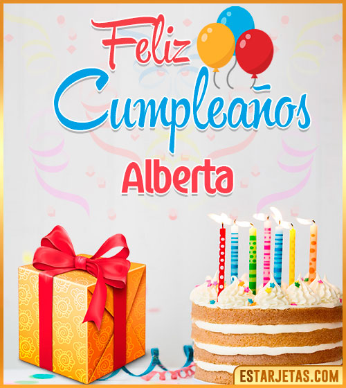 Imágenes de pastel de Cumpleaños para  Alberta