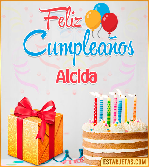 Imágenes de pastel de Cumpleaños para  Alcida