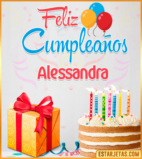 Imágenes de pastel de Cumpleaños para  Alessandra