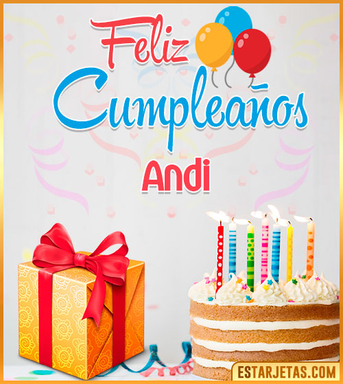 Imágenes de pastel de Cumpleaños para  Andi