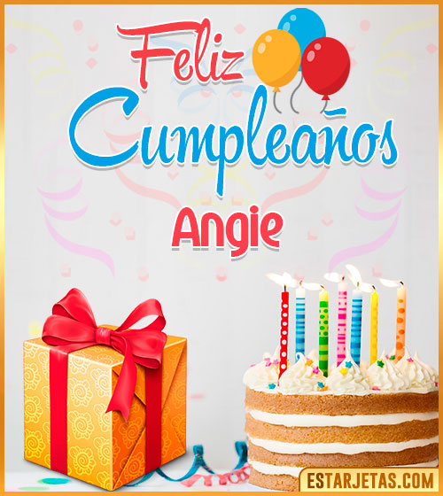 Imágenes de pastel de Cumpleaños para  Angie
