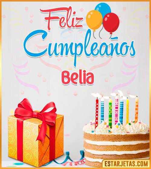 Imágenes de pastel de Cumpleaños para  Belia