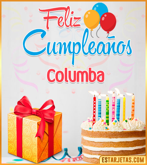 Imágenes de pastel de Cumpleaños para  Columba