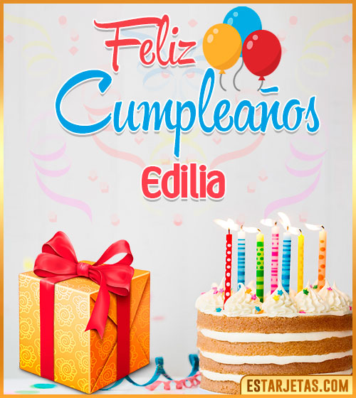 Imágenes de pastel de Cumpleaños para  Edilia