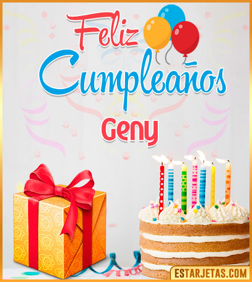 Imágenes de pastel de Cumpleaños para  Geny