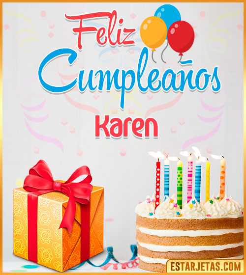 Imágenes de pastel de Cumpleaños para  Karen