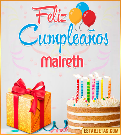 Imágenes de pastel de Cumpleaños para  Maireth