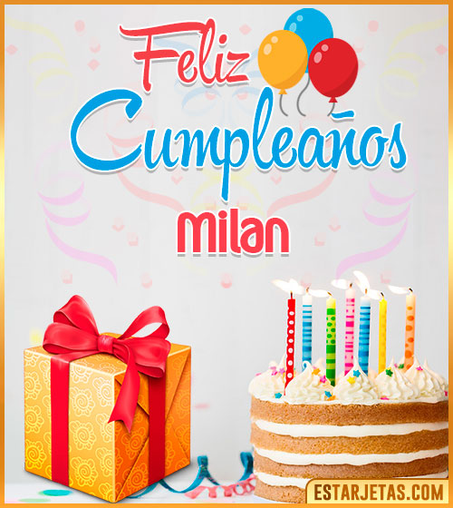 Imágenes de pastel de Cumpleaños para  Milan