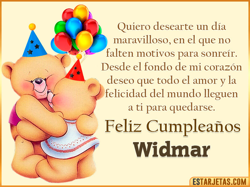 Tarjeta con Peluche de Cumpleaños para  Widmar