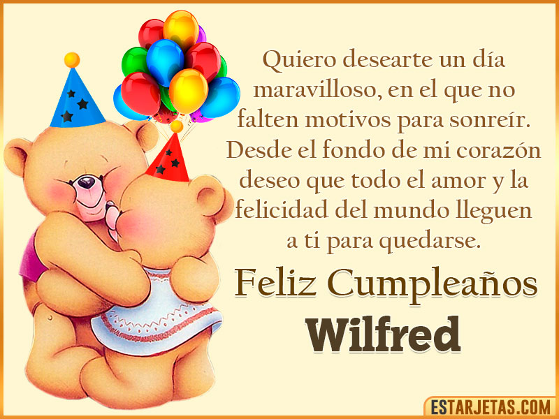 Tarjeta con Peluche de Cumpleaños para  Wilfred