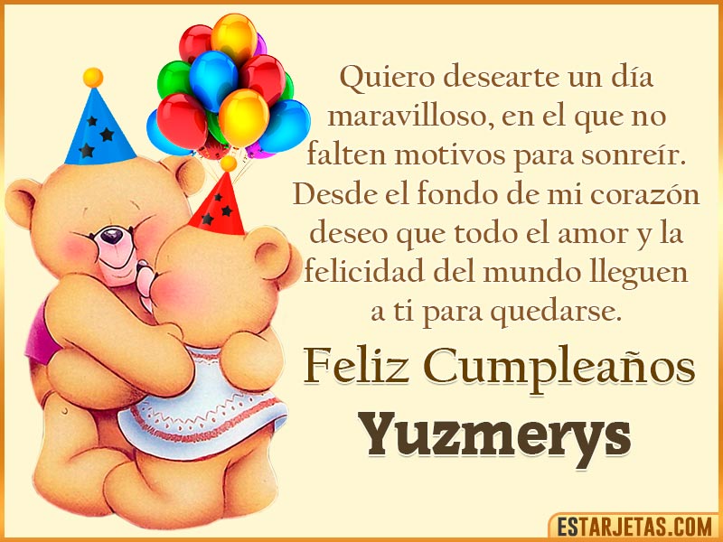 Tarjeta con Peluche de Cumpleaños para  Yuzmerys