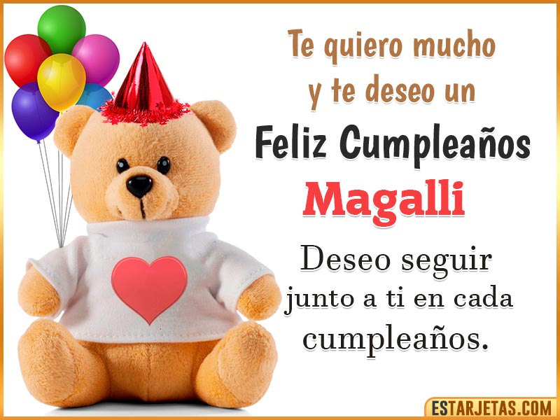Tarjeta para felicitar a  Magalli