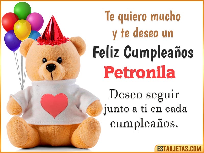 Tarjeta para felicitar a  Petronila