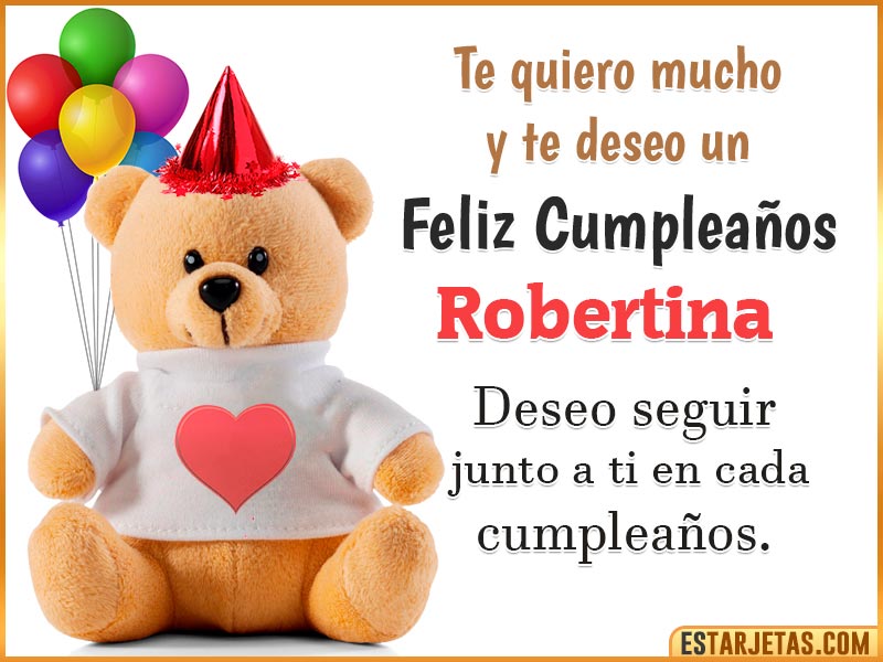 Tarjeta para felicitar a  Robertina