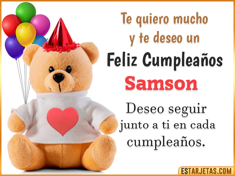 Tarjeta para felicitar a  Samson