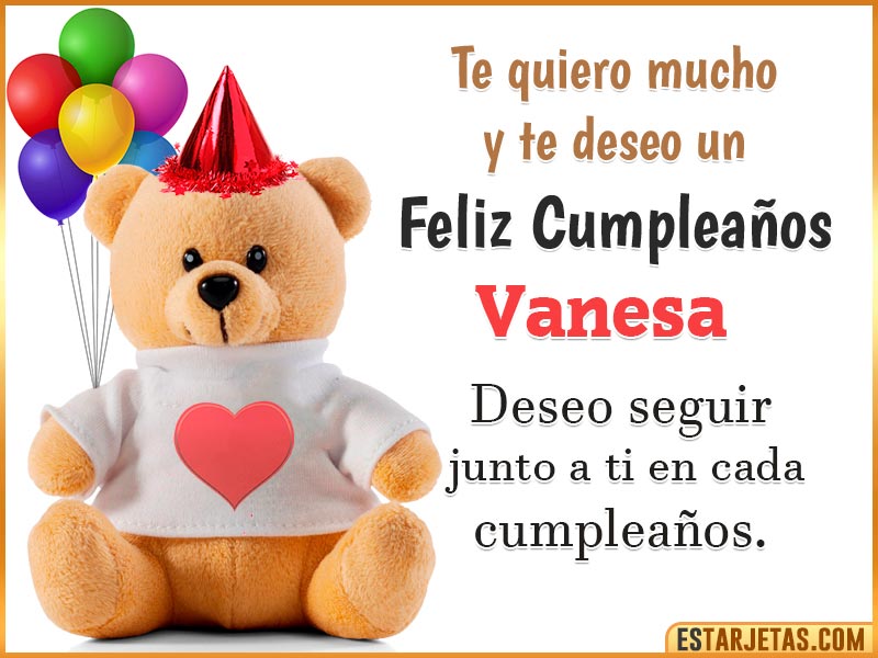 Tarjeta para felicitar a  Vanesa